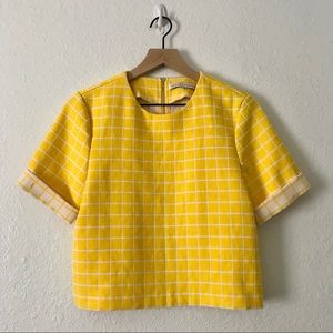 English Factory Woven Grid Top